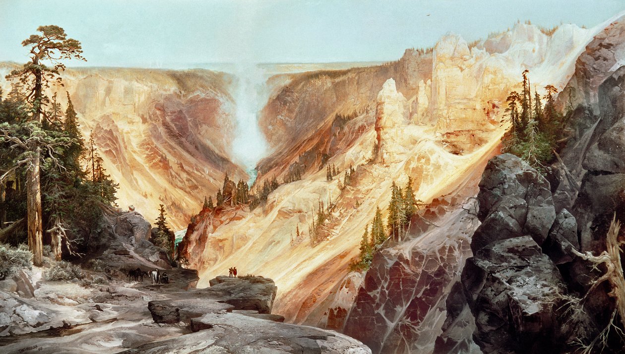 De Grand Canyon van Yellowstone door Thomas Moran