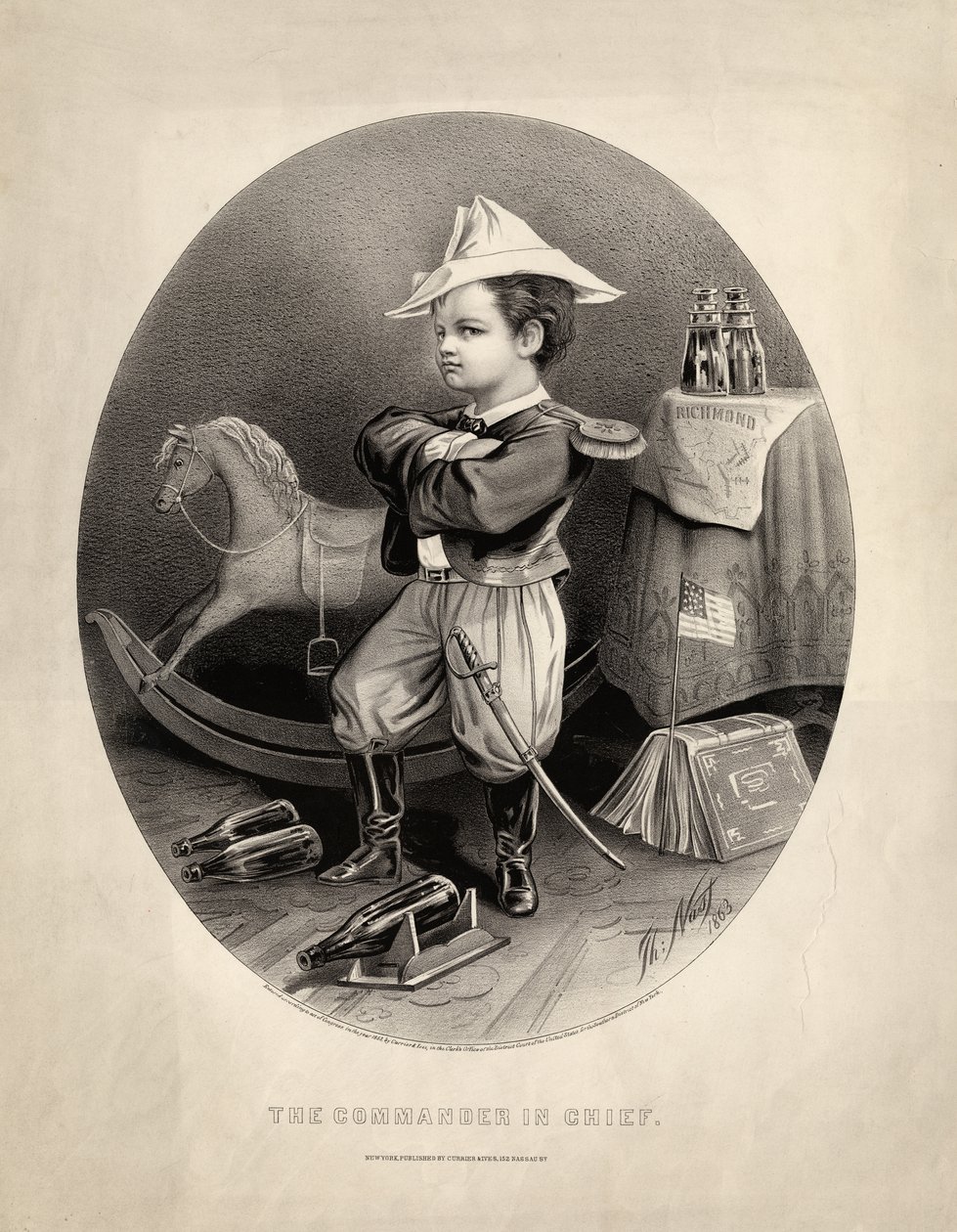 Opperbevelhebber, uitgegeven door Currier und Ives, 1863 door Thomas Nast