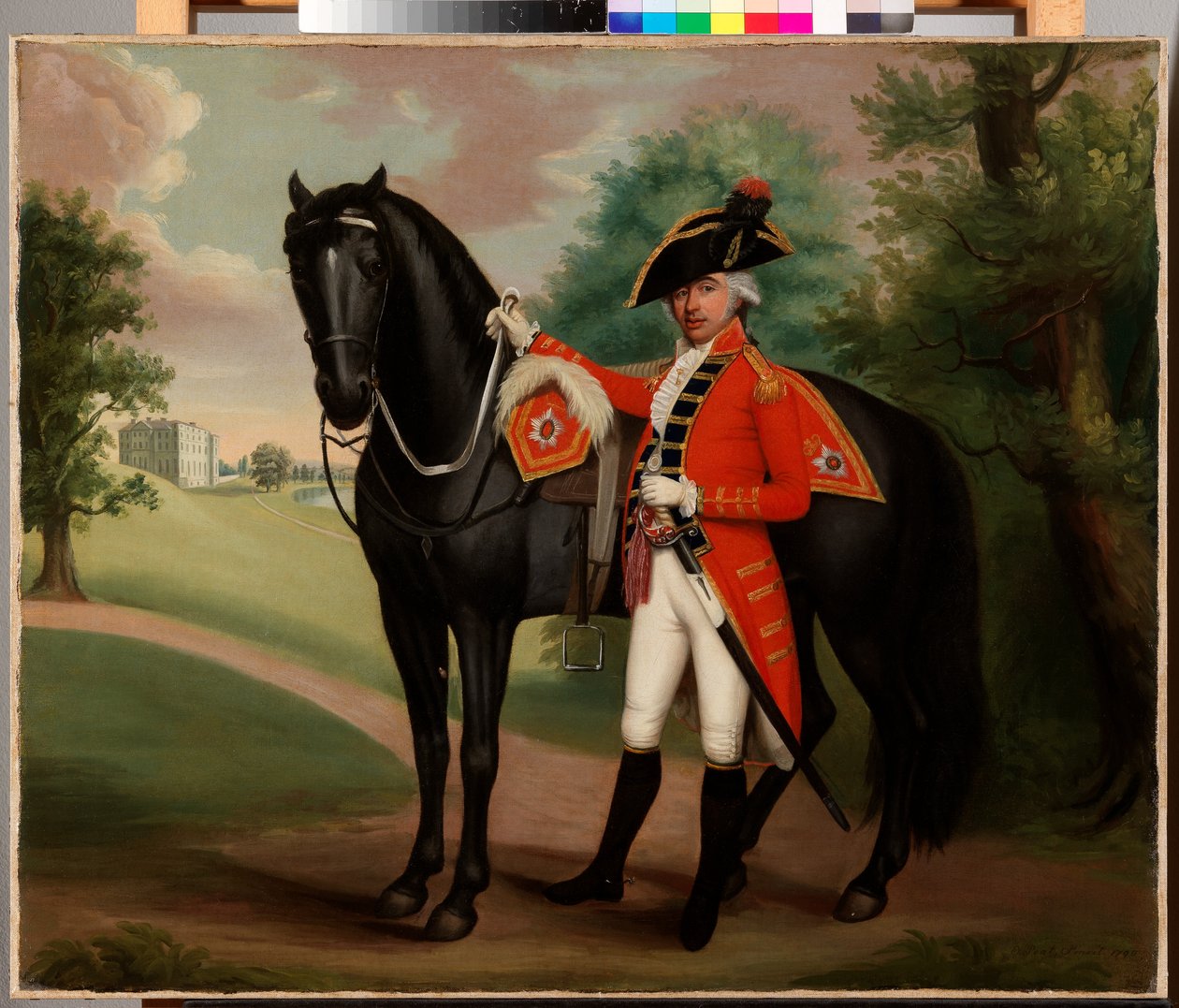 Portret van een heer in militair uniform door Thomas Peat
