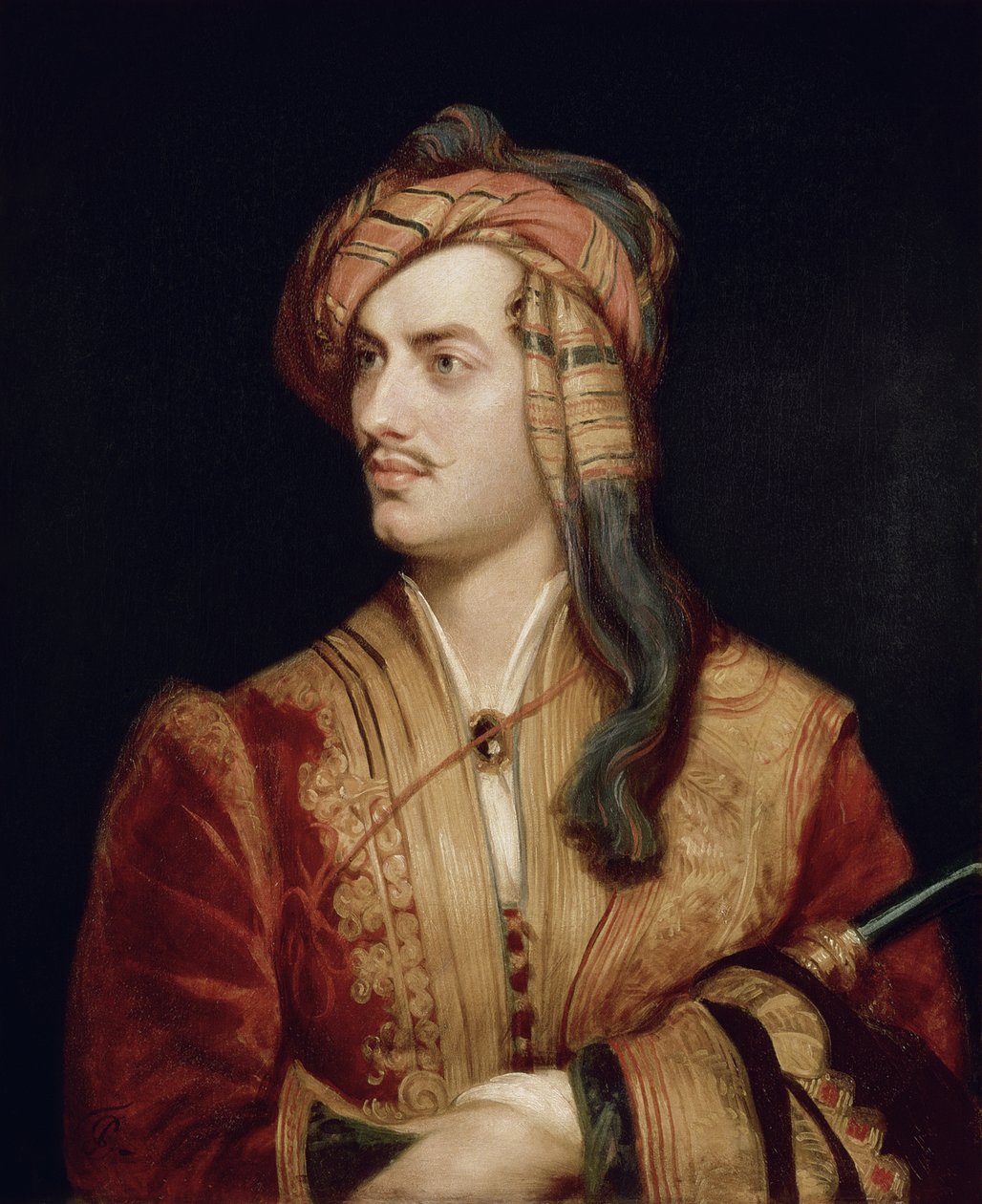 Portret van George Gordon (1788-1824) 6e Baron Byron van Rochdale in Albanese Kleding, 1813 door Thomas Phillips