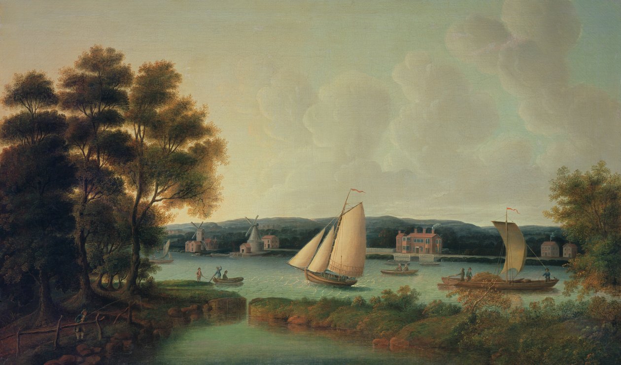 Het Union Jacht bij Battersea, ca. 1750 door Thomas Priest