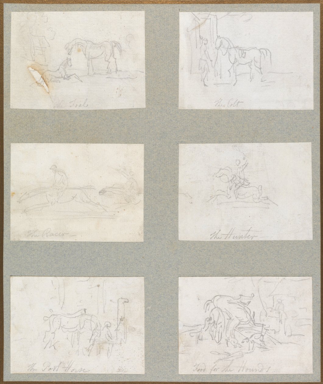 Leeftijden van het Paard - Het Veulen, Het Jong Paard, De Renner, De Jager, Het Postpaard, Voedsel voor de Honden door Thomas Rowlandson
