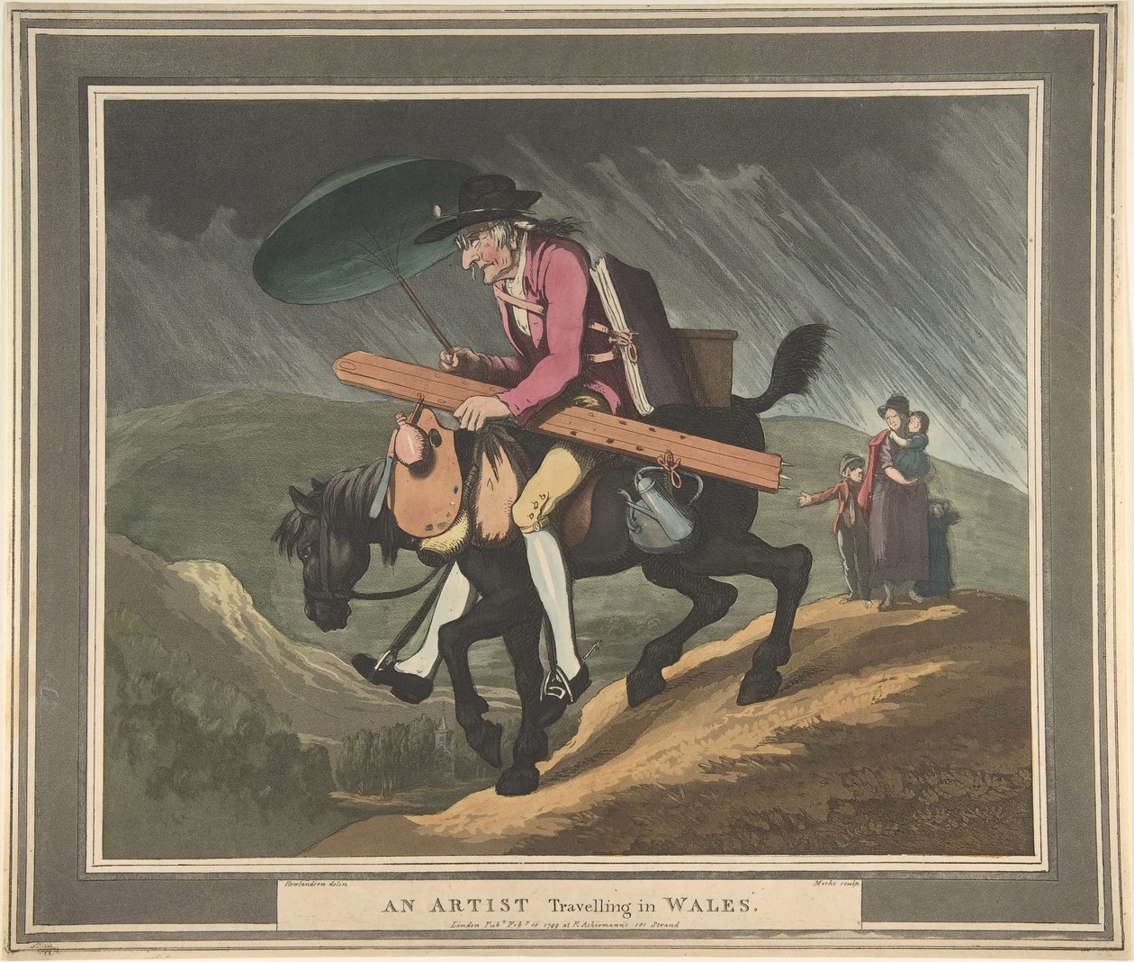Een kunstenaar die door Wales reist door Thomas Rowlandson