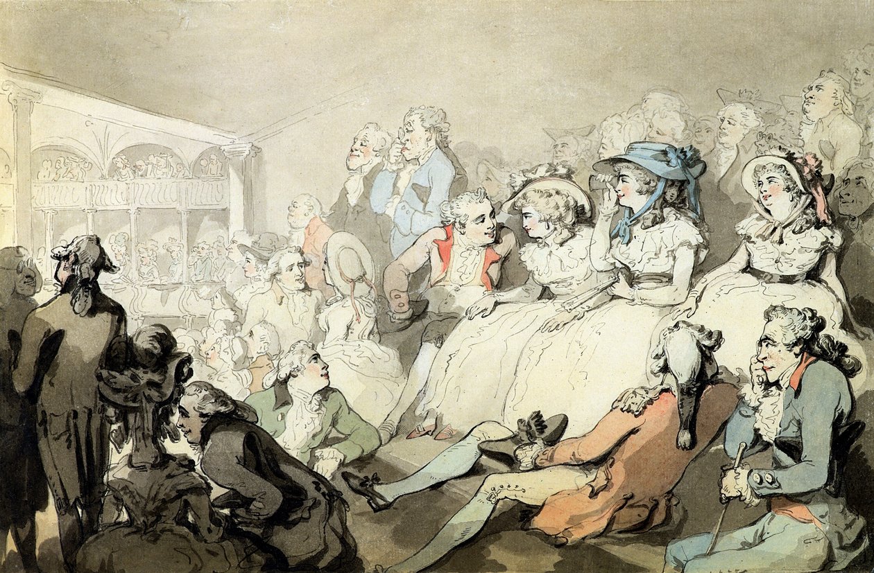 Een publiek dat een toneelstuk bekijkt, c.1785 door Thomas Rowlandson
