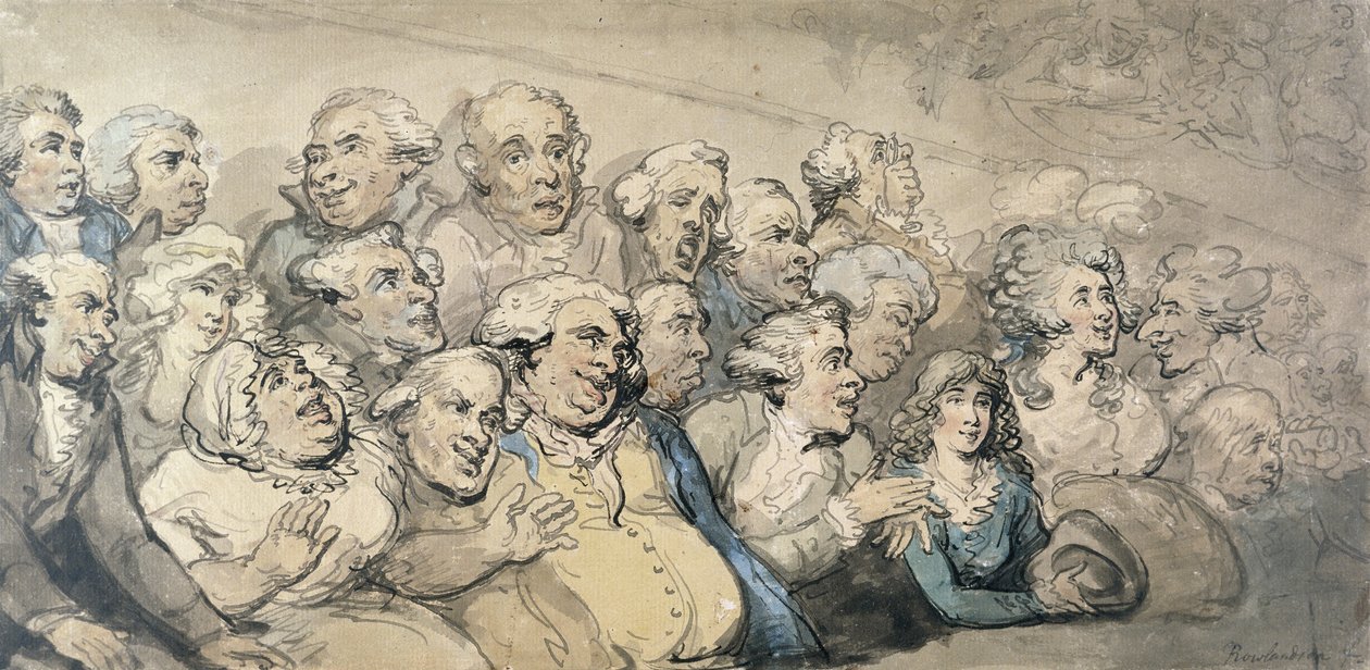 Een publiek in Drury Lane Theatre door Thomas Rowlandson