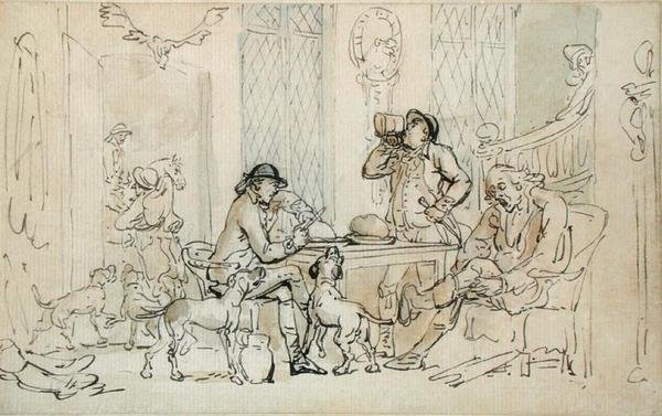 Ontbijt voor de jacht, c.1785-90 door Thomas Rowlandson