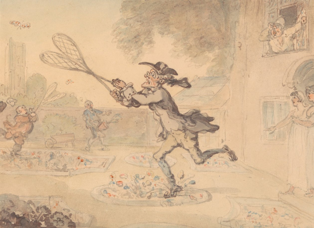 Vlinders vangen door Thomas Rowlandson