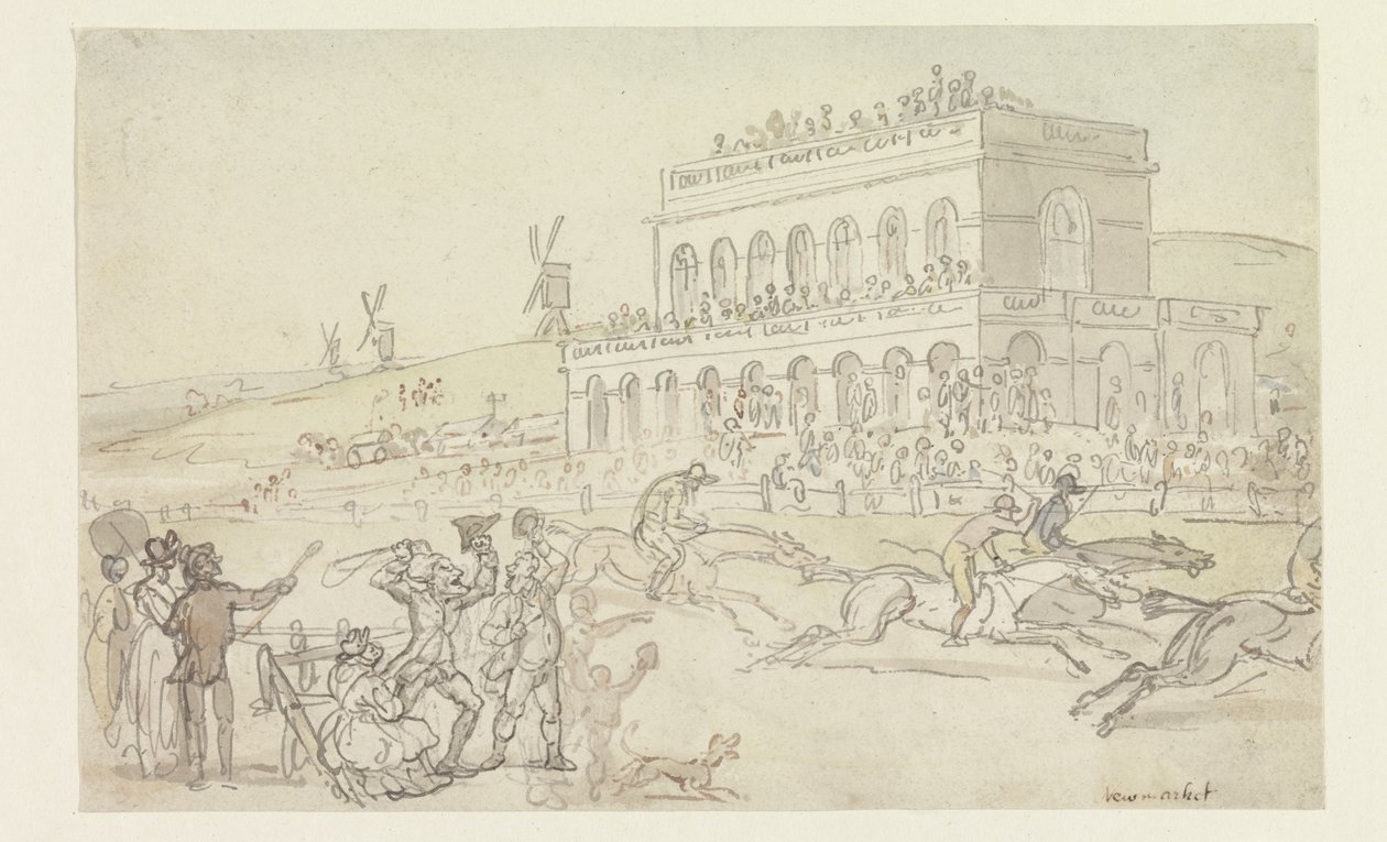 Dokter Syntax verliest zijn geld op de renbaan in York door Thomas Rowlandson
