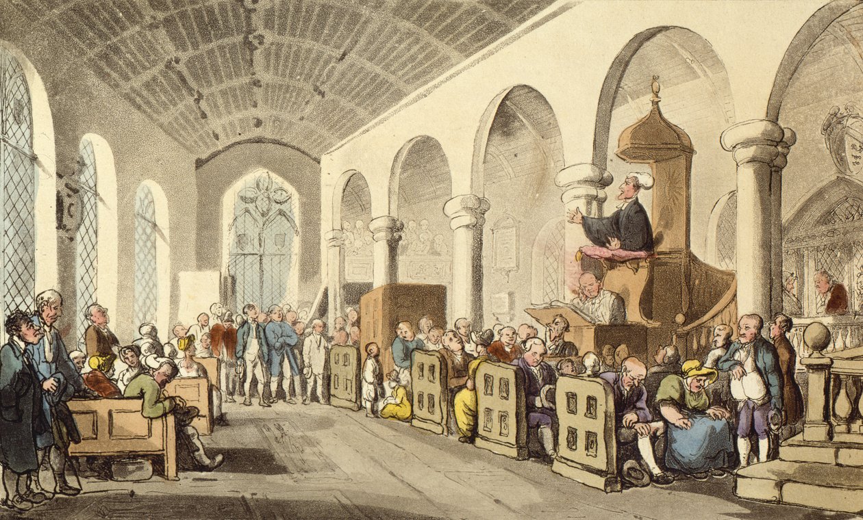 Dr. Syntax Preekt door Thomas Rowlandson