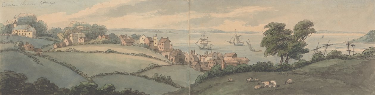 Lysons Cottage, Cowes, Isle of Wight door Thomas Rowlandson