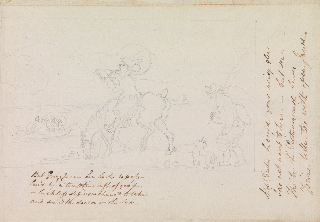 Voorbereidende Schets voor Dr Syntax Schetsen van het Meer door Thomas Rowlandson