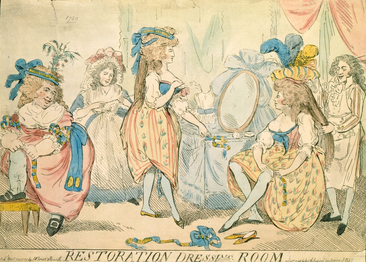 Restauratie kleedkamer ca. 1789 door Thomas Rowlandson