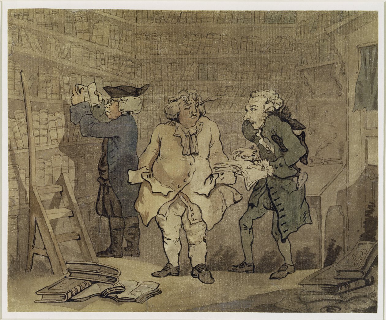 De auteur en zijn uitgever, 1784 door Thomas Rowlandson