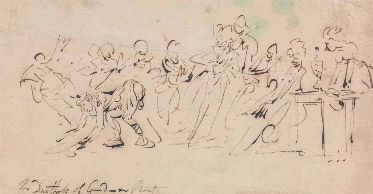 De hertogin van Gordons rout door Thomas Rowlandson