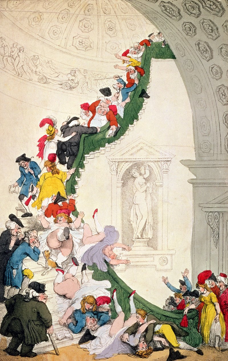 De tentoonstellingstrap, ca. 1800 door Thomas Rowlandson