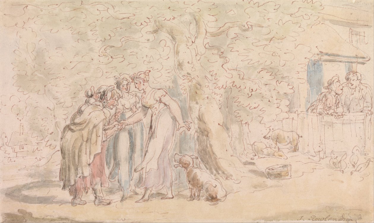 De dominee van Wakefield: waarzeggerij door Thomas Rowlandson