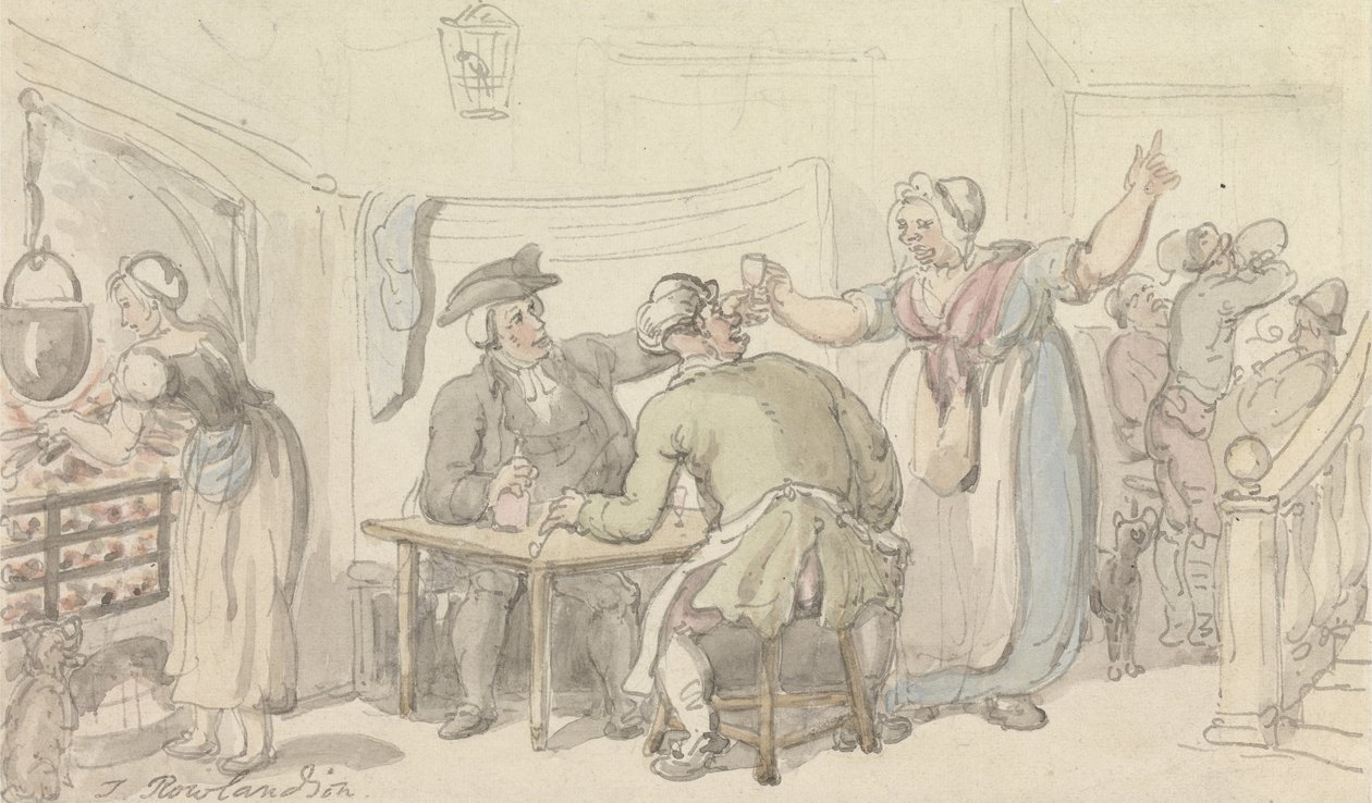 De dominee van Wakefield - De scheldpartij, met nieuws over Olivia door Thomas Rowlandson