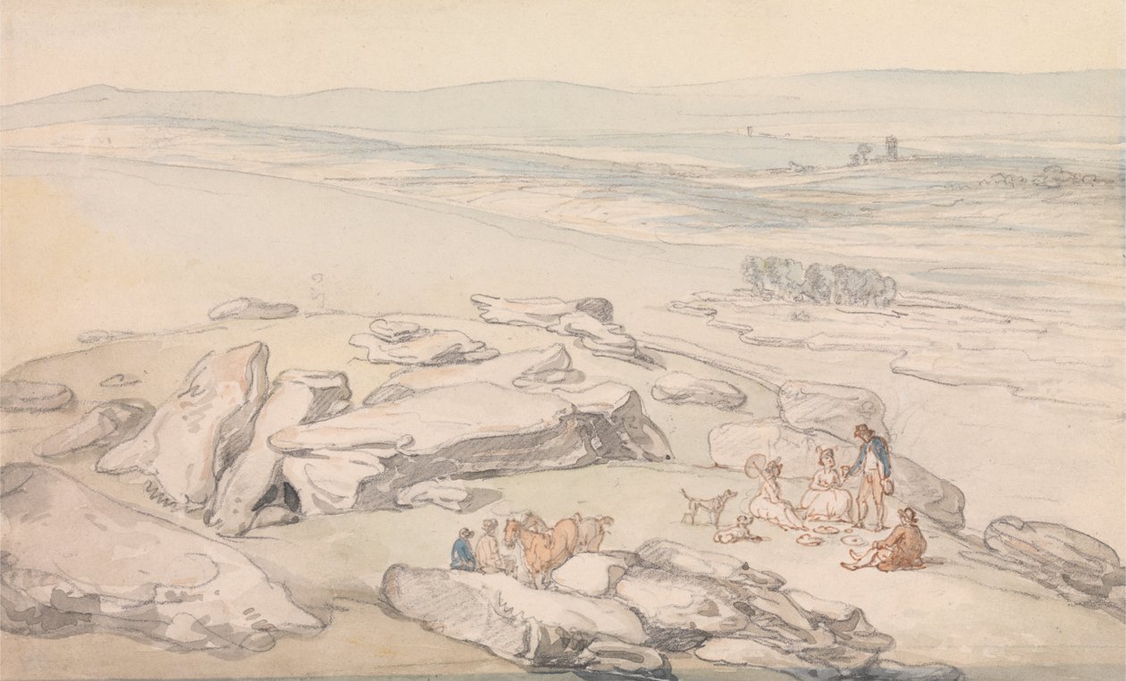Uitzicht op Exmoor door Thomas Rowlandson