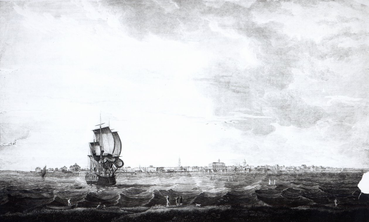 Een uitzicht op Charles-Town, de hoofdstad van South Carolina, gegraveerd door Samuel Smith, 1776 door Thomas Seitch