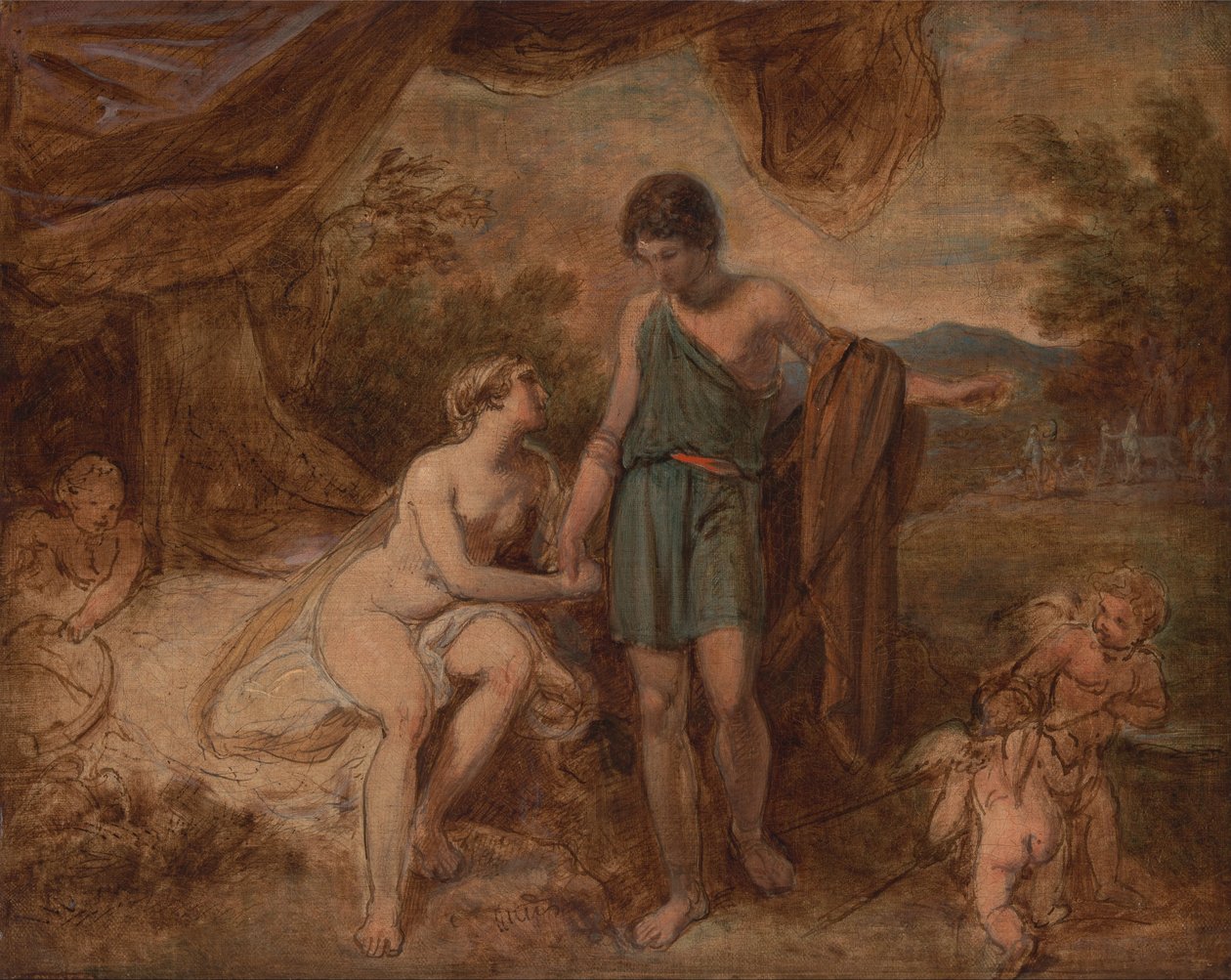 Een Onvoltooide Studie van Venus en Adonis door Thomas Stothard
