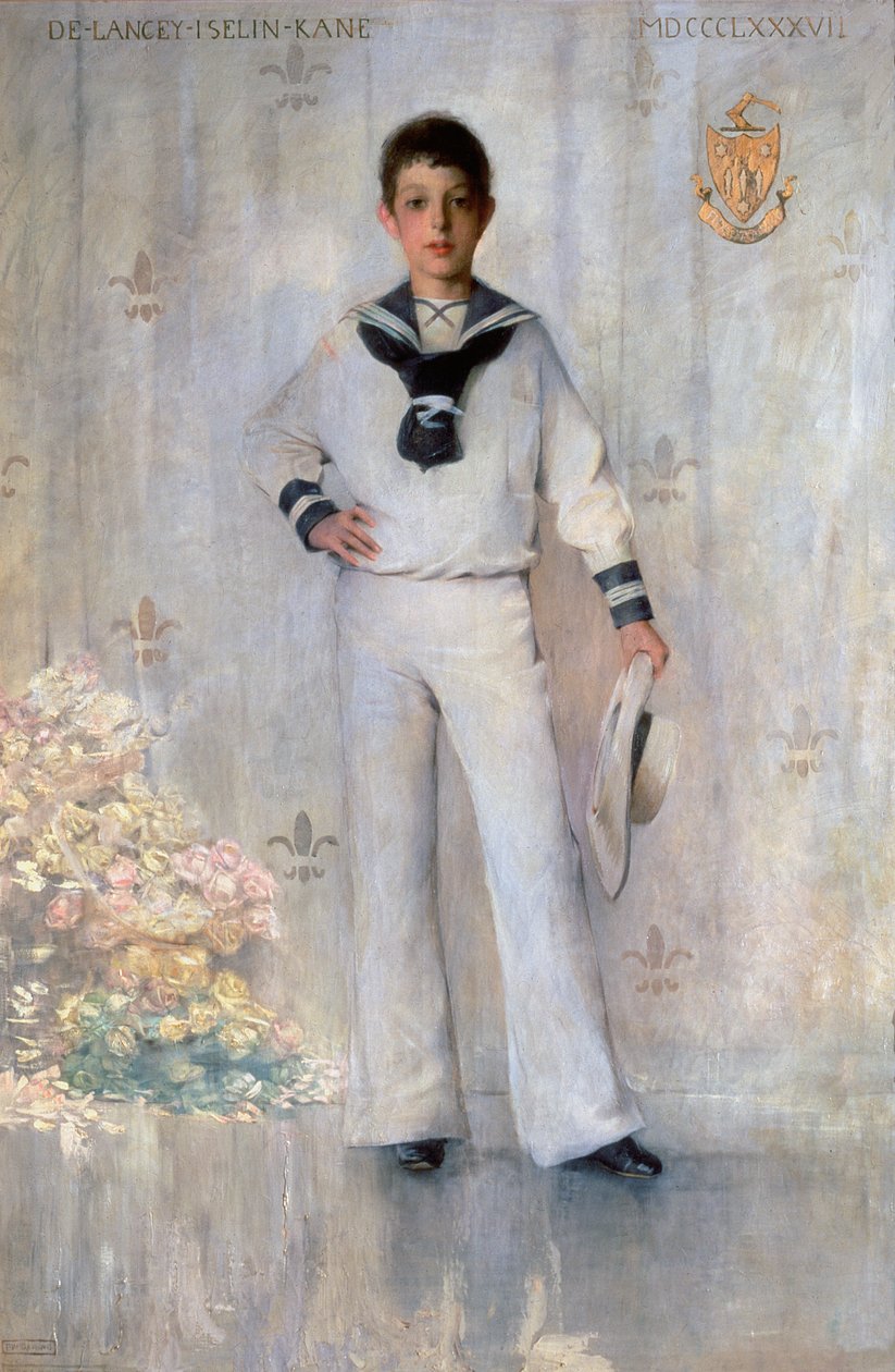 Portret van Delancey Iselin Kane, 1887 door Thomas Wilmer Dewing