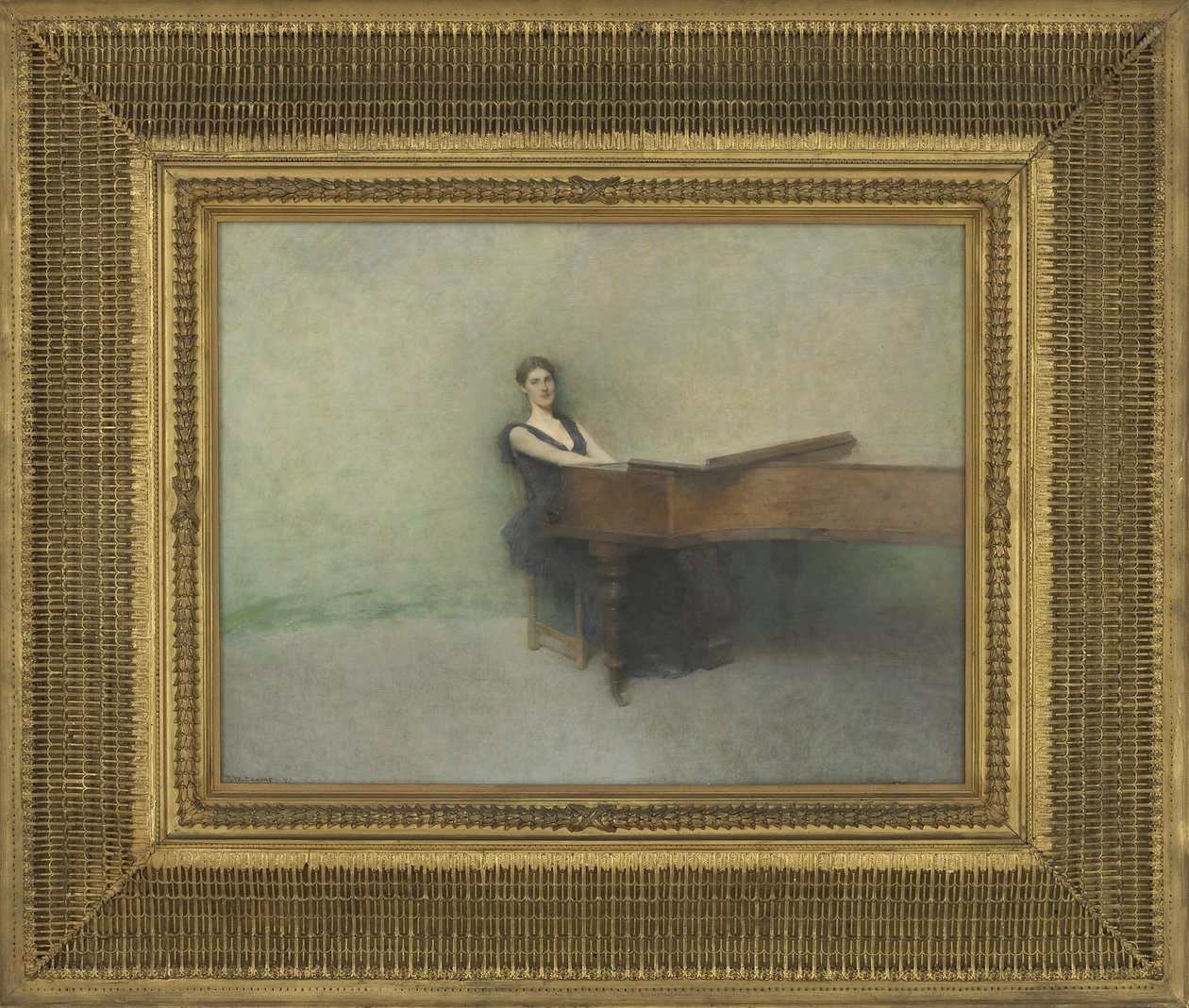 De piano, 1891 door Thomas Wilmer Dewing