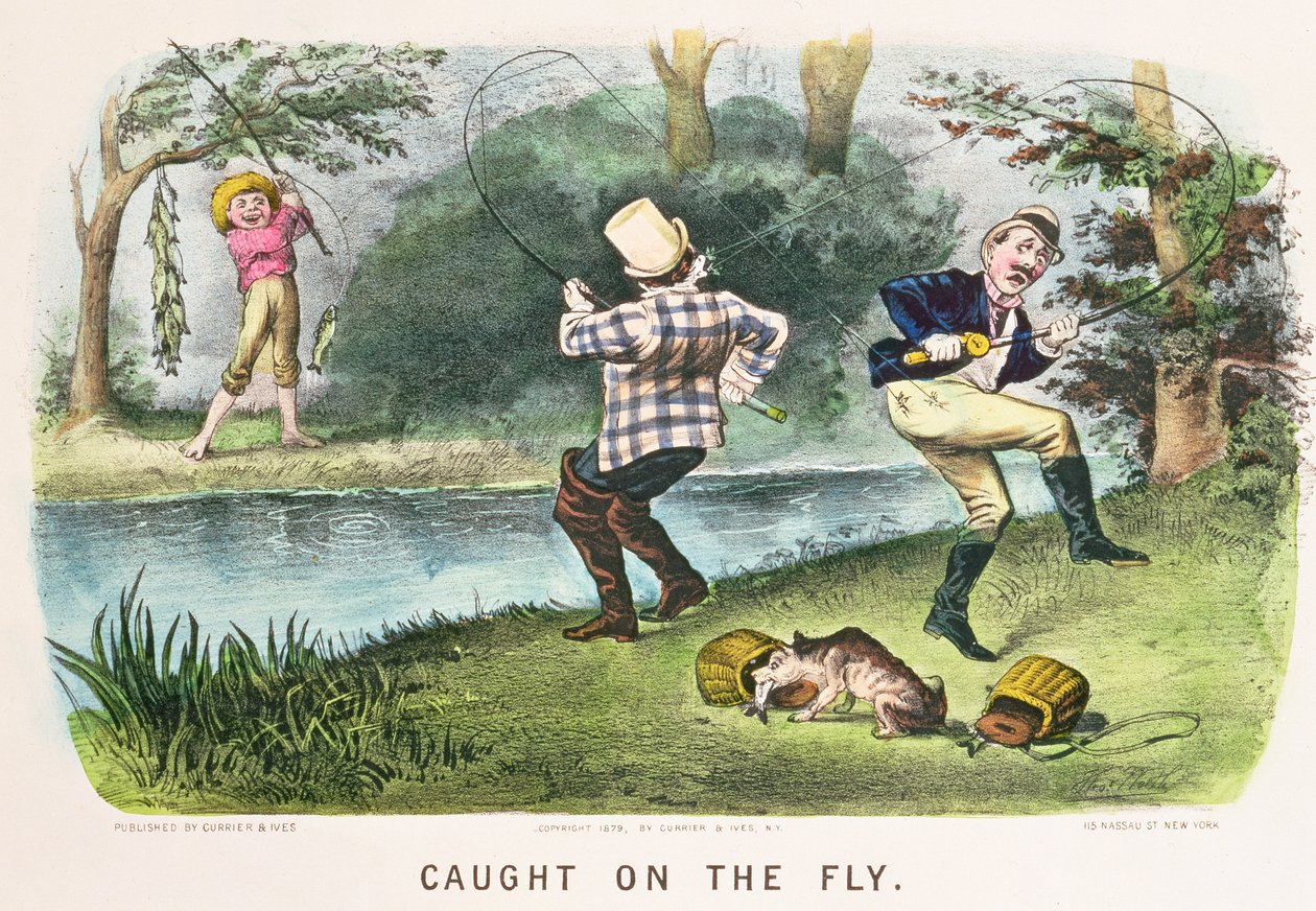 Gevangen in de vlucht, uitgegeven door Currier and Ives, New York, 1879 door Thomas Worth