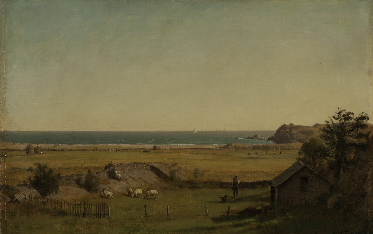 Uitzicht nabij Newport, Rhode Island, 1840-70 door Thomas Worthington Whittredge