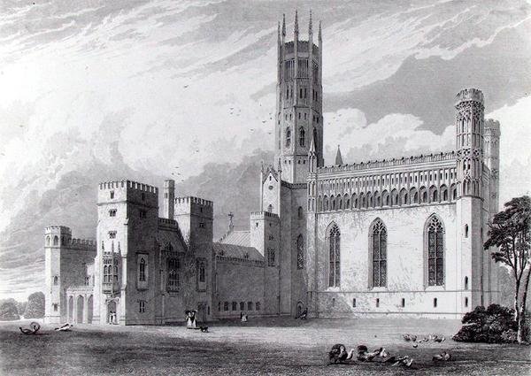 Fonthill Abbey vanuit het zuidoosten, uit 