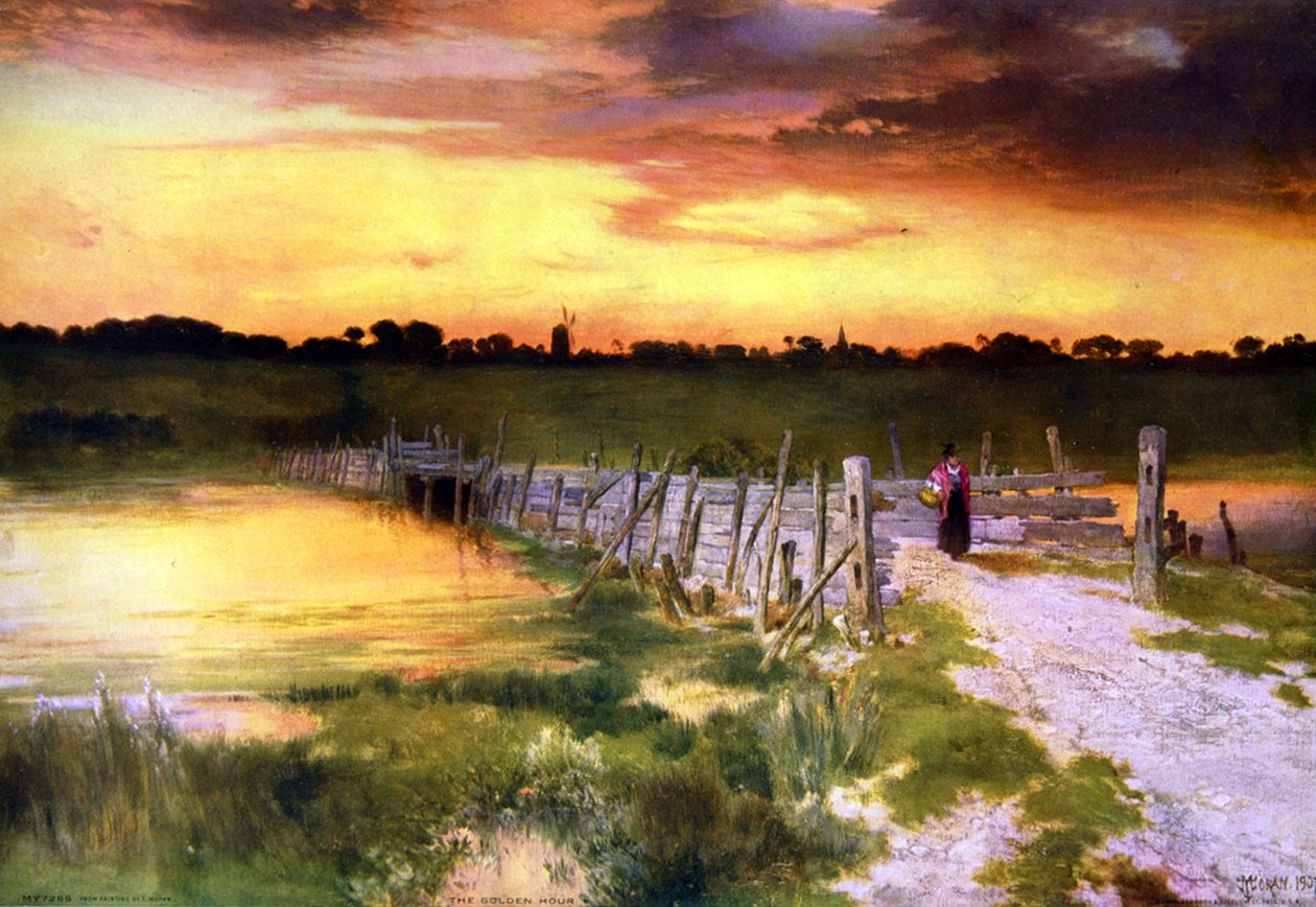 Het Gouden Uur, c1912. Naar Thomas Moran (1837-1926) door Thomas (after) Moran