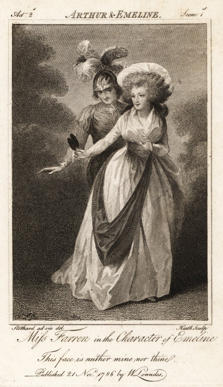 Miss Elizabeth Farren in de rol van Emeline in John Dryden
