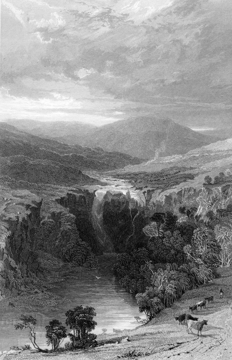 High Force bij de Tees, Durham, c.1835 door Thomas Allom