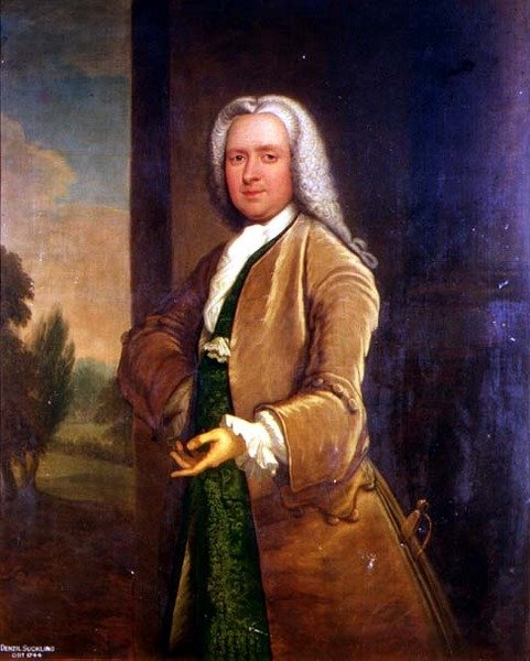 Portret van Denzil Suckling (overleden 1744) door Thomas Bardwell