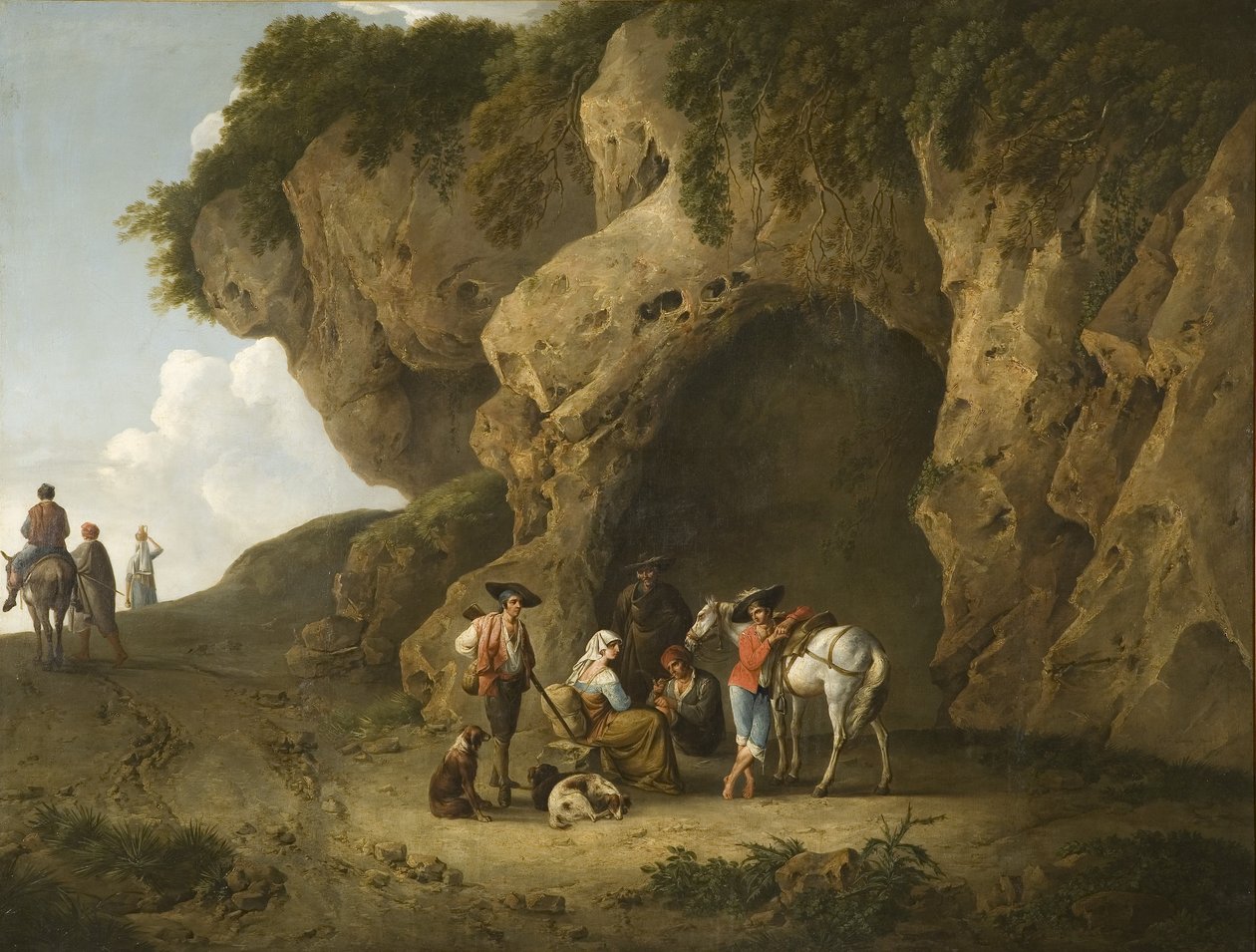 Grot Scène nabij Subiaco, met Figuren door Thomas Barker