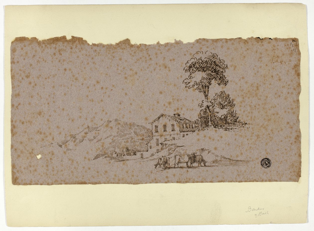 Boerderij in de Bergen met Koeien op de Voorgrond door Thomas Barker