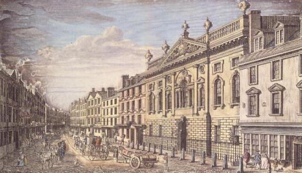 Ironmongers Hall en Fenchurch Street, gravure, naar I. Donawell, ca. 1750 door Thomas Bowles