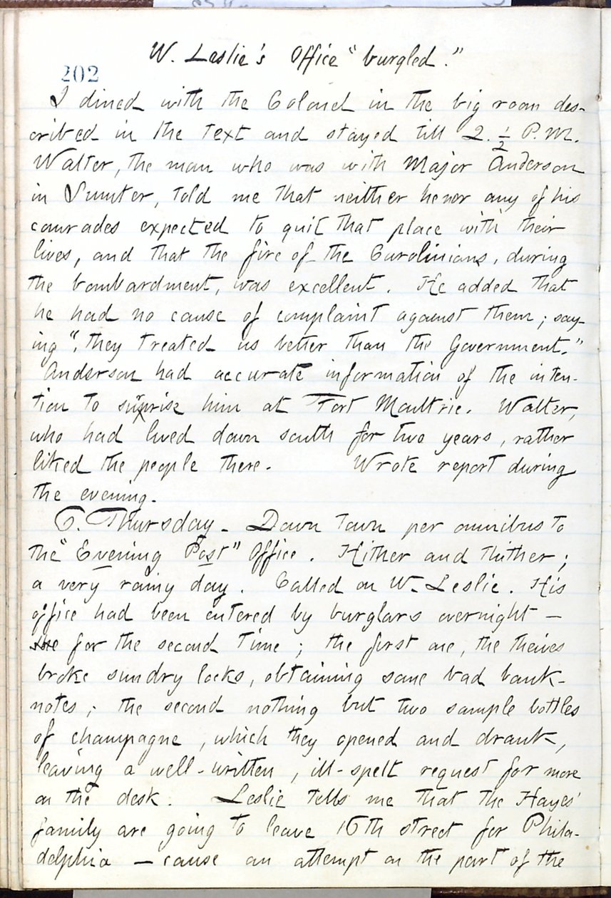 Dagboeken van Thomas Butler Gunn - Deel 16, pagina 224, 5 juni 1861 door Thomas Butler Gunn