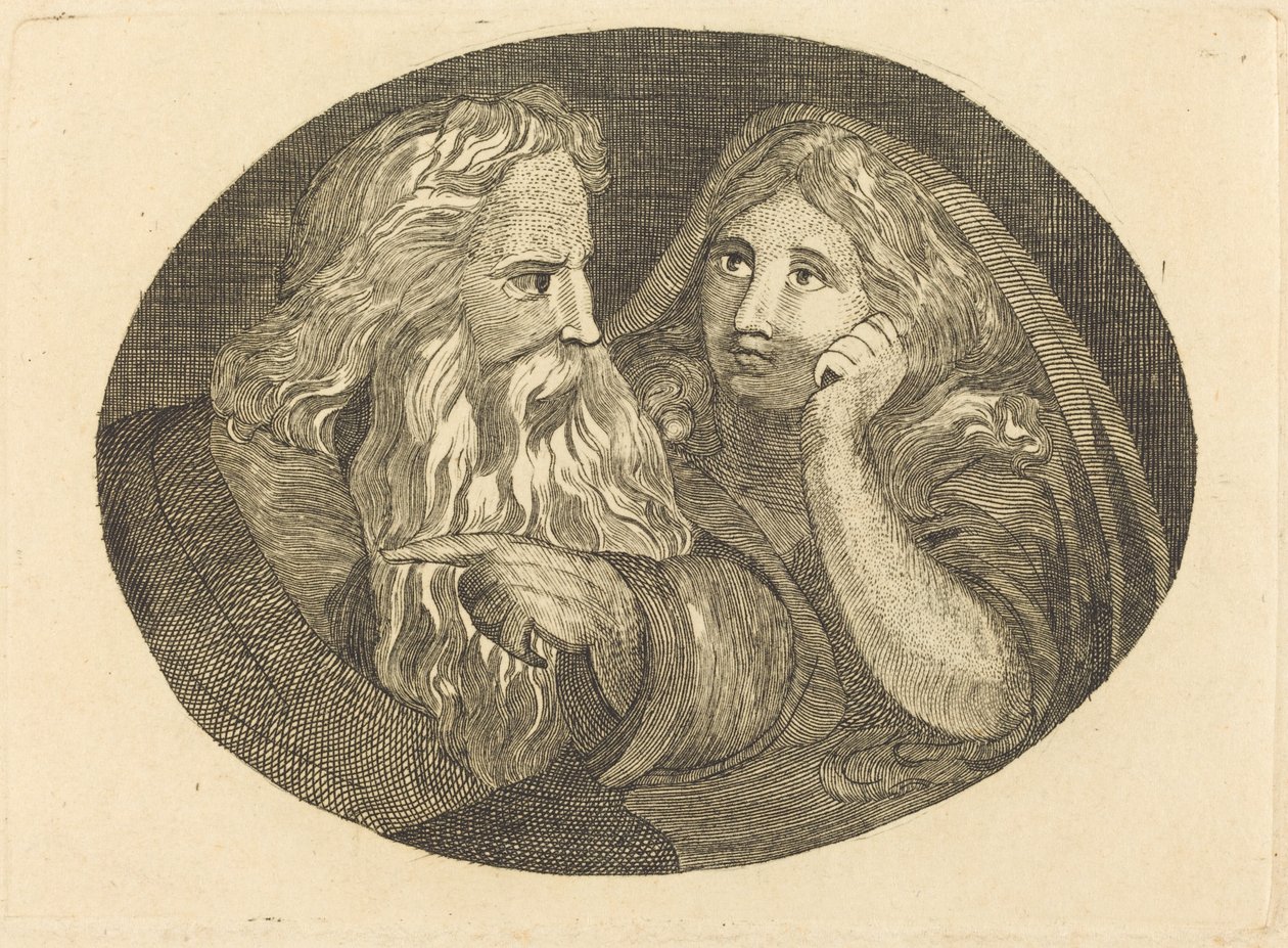 Lear en Cordelia door Thomas Butts, Jr. after William Blake