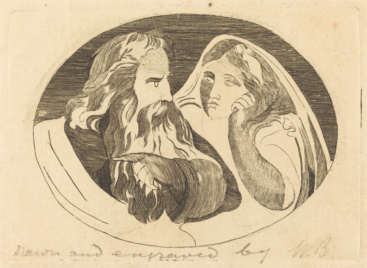 Lear en Cordelia door Thomas Butts, Jr. after William Blake