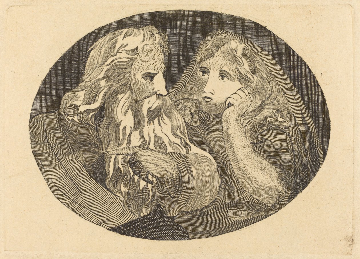 Lear en Cordelia door Thomas Butts, Jr. after William Blake
