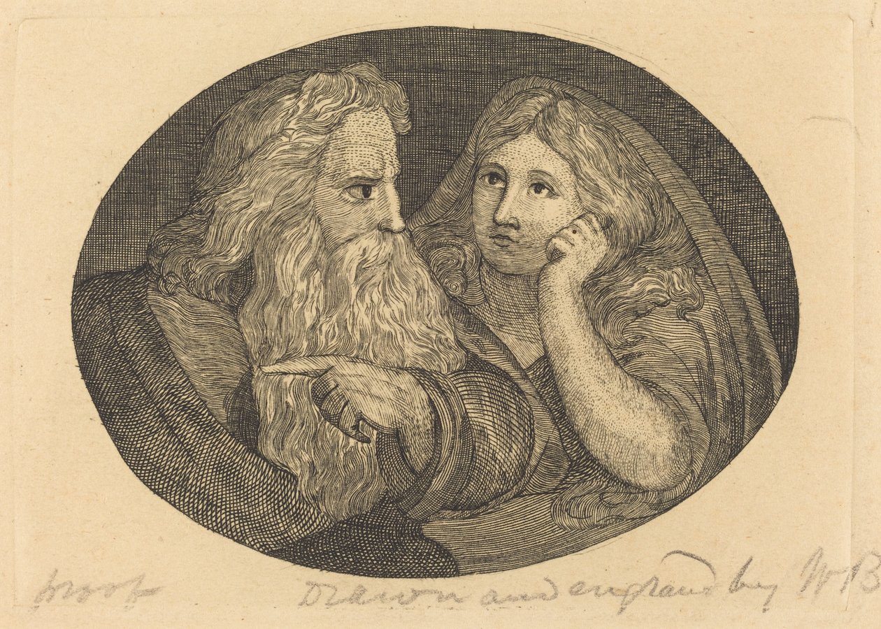 Lear en Cordelia door Thomas Butts, Jr. after William Blake
