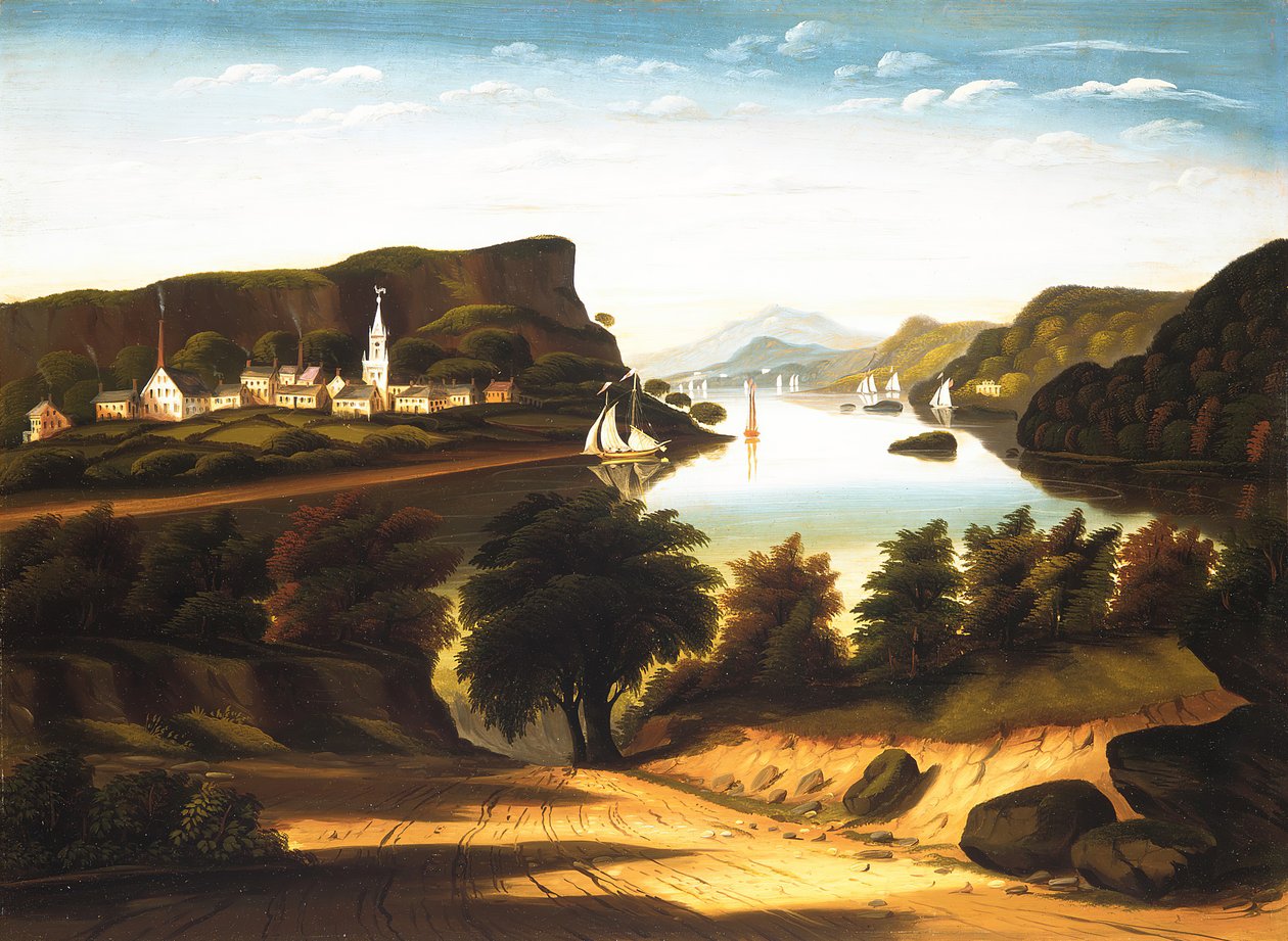 Lake George en het Dorp Caldwell, ca. 1850s door Thomas Chambers