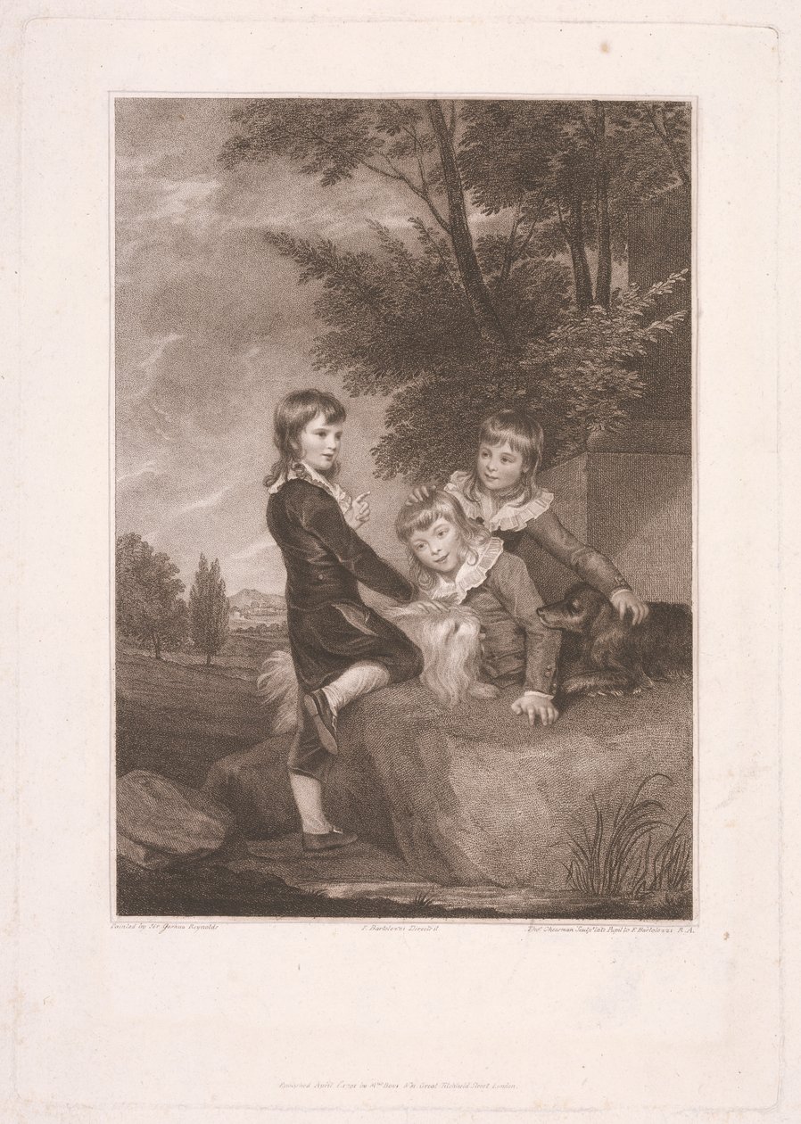Thomas Philip derde Lord Grantham, later Graaf De Grey, met zijn broers, Frederick John en Philip door Thomas Cheesman