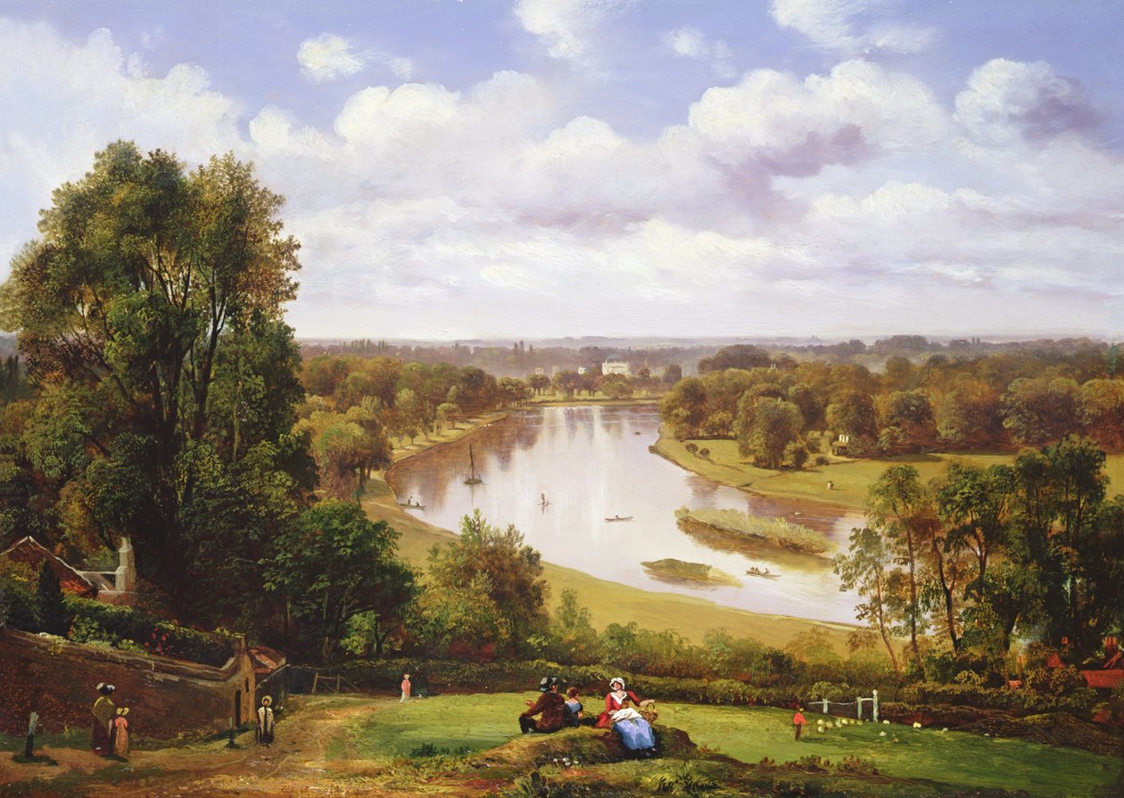 Uitzicht op de Rivier de Theems vanaf Richmond Hill door Thomas Christopher Hofland