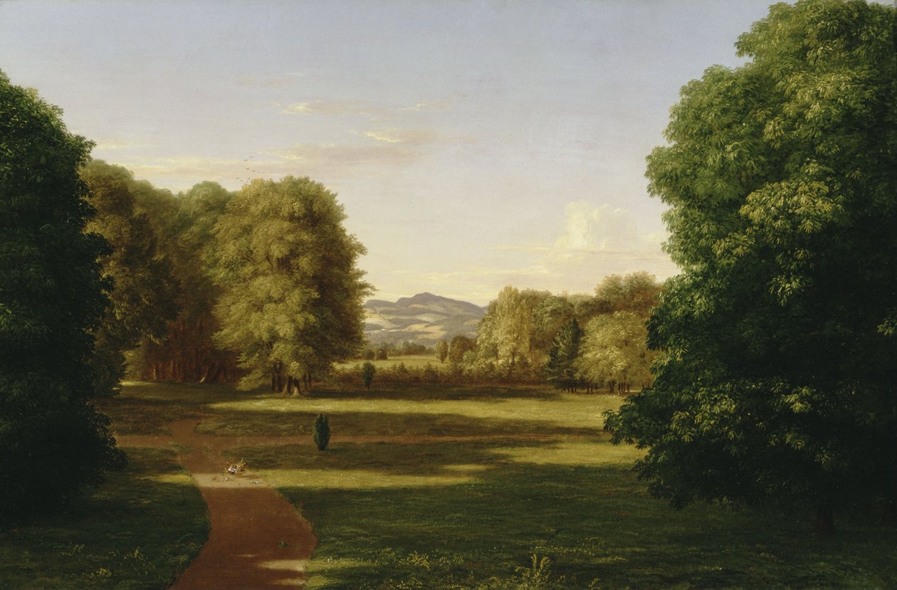 Tuinen van het landhuis Van Rensselaer door Thomas Cole