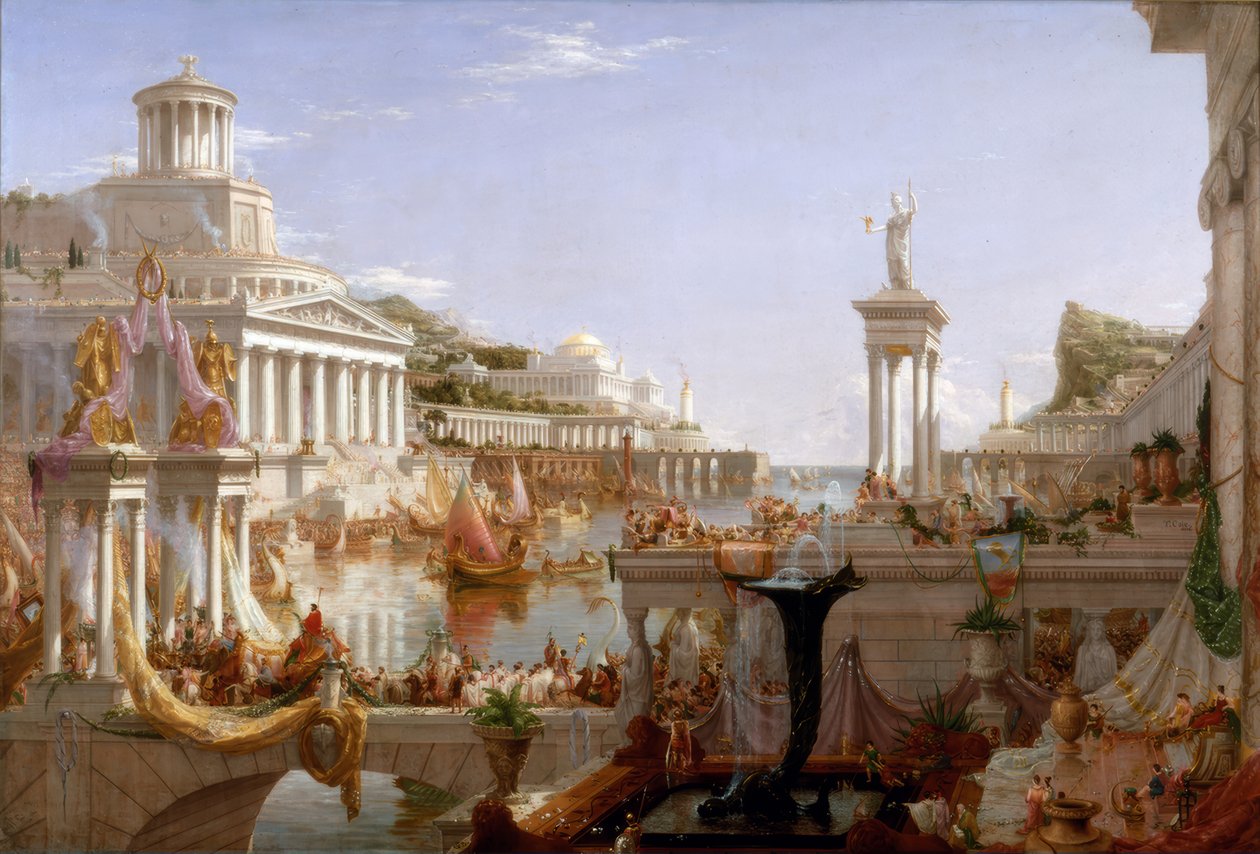 De voltooiing van het rijk / T. Cole / Schilderij, 1836 door Thomas Cole