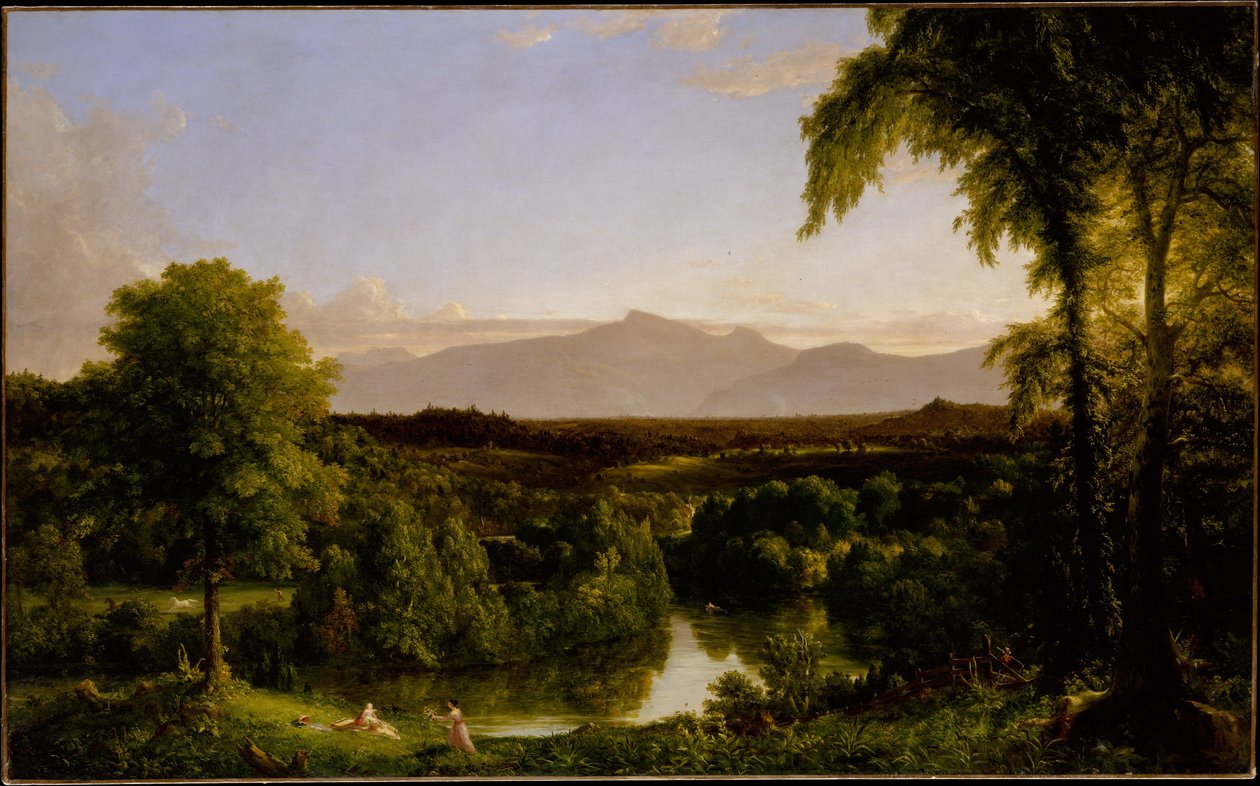Gezicht op de Catskills - vroege herfst door Thomas Cole