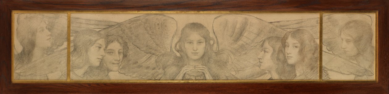 Drieluik van engelen door Thomas Cooper Gotch