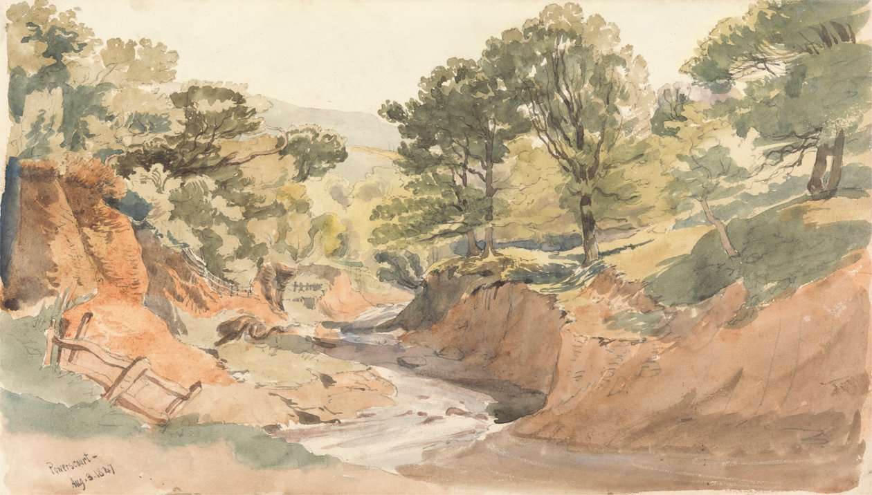 Landschapszicht bij Powerscourt door Thomas Creswick