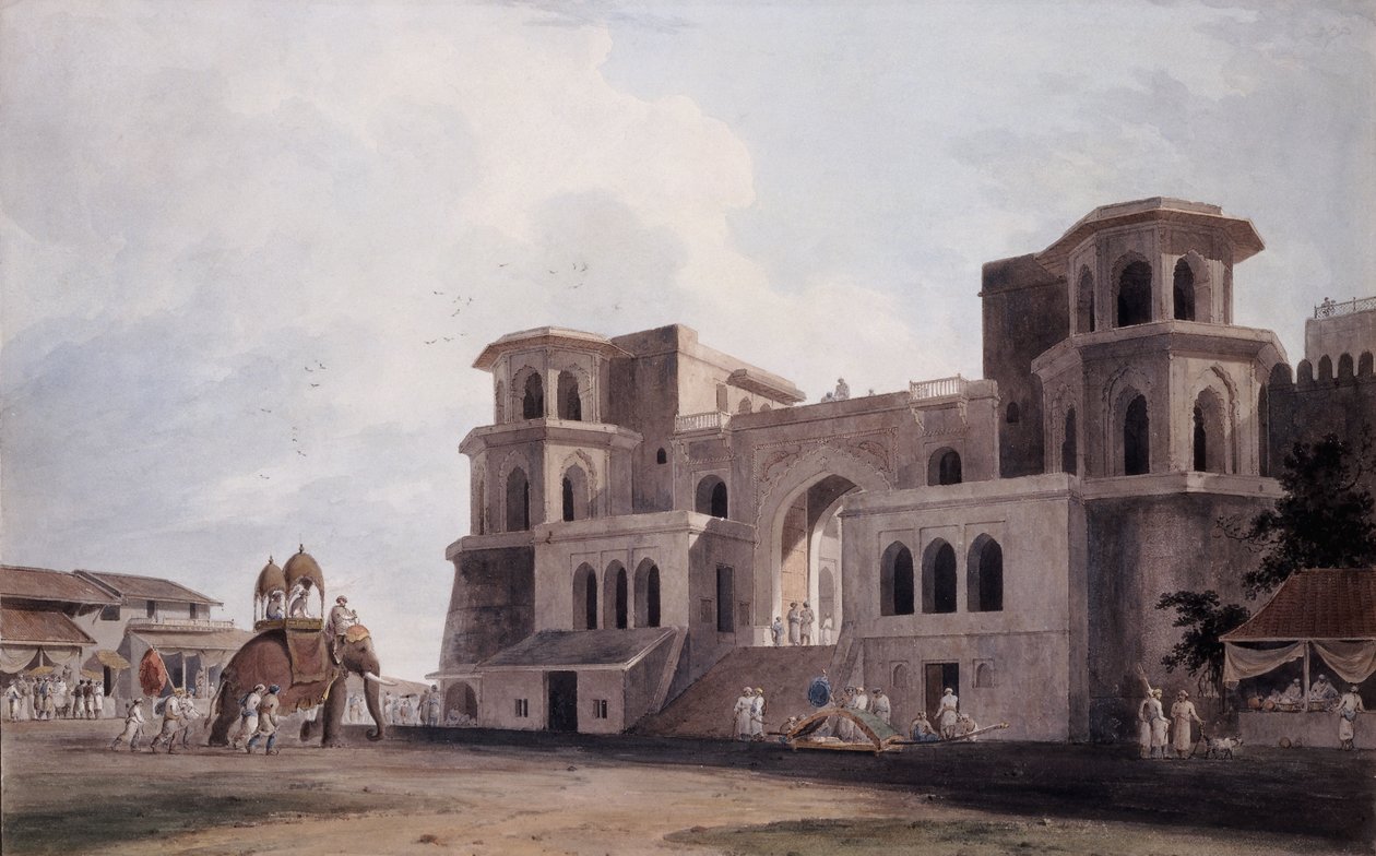 De Panch Mahal Poort, Lucknow, Uttar Pradesh, c. 1789 door Thomas Daniell